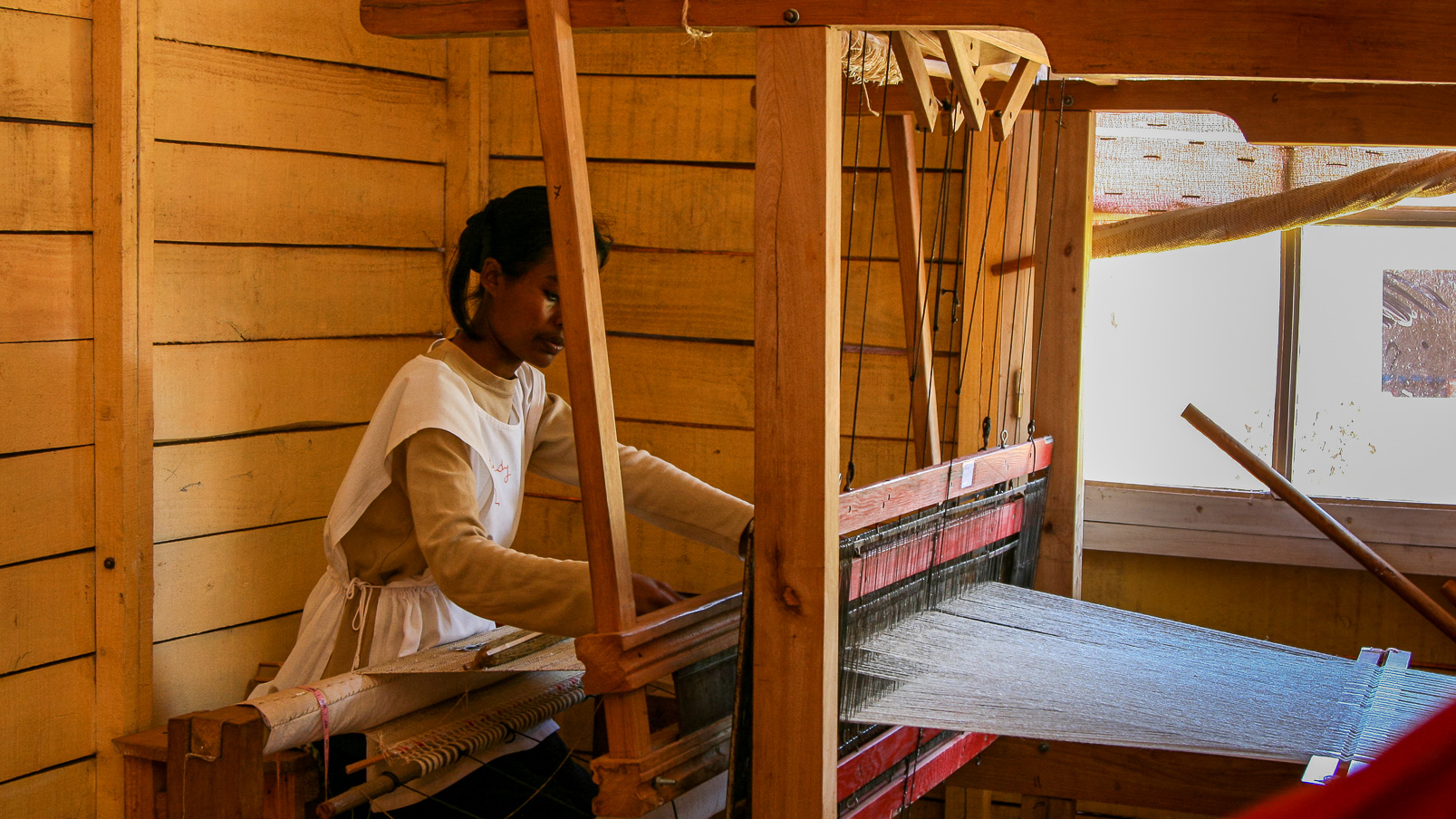 Atelier de tissage traditionnel.