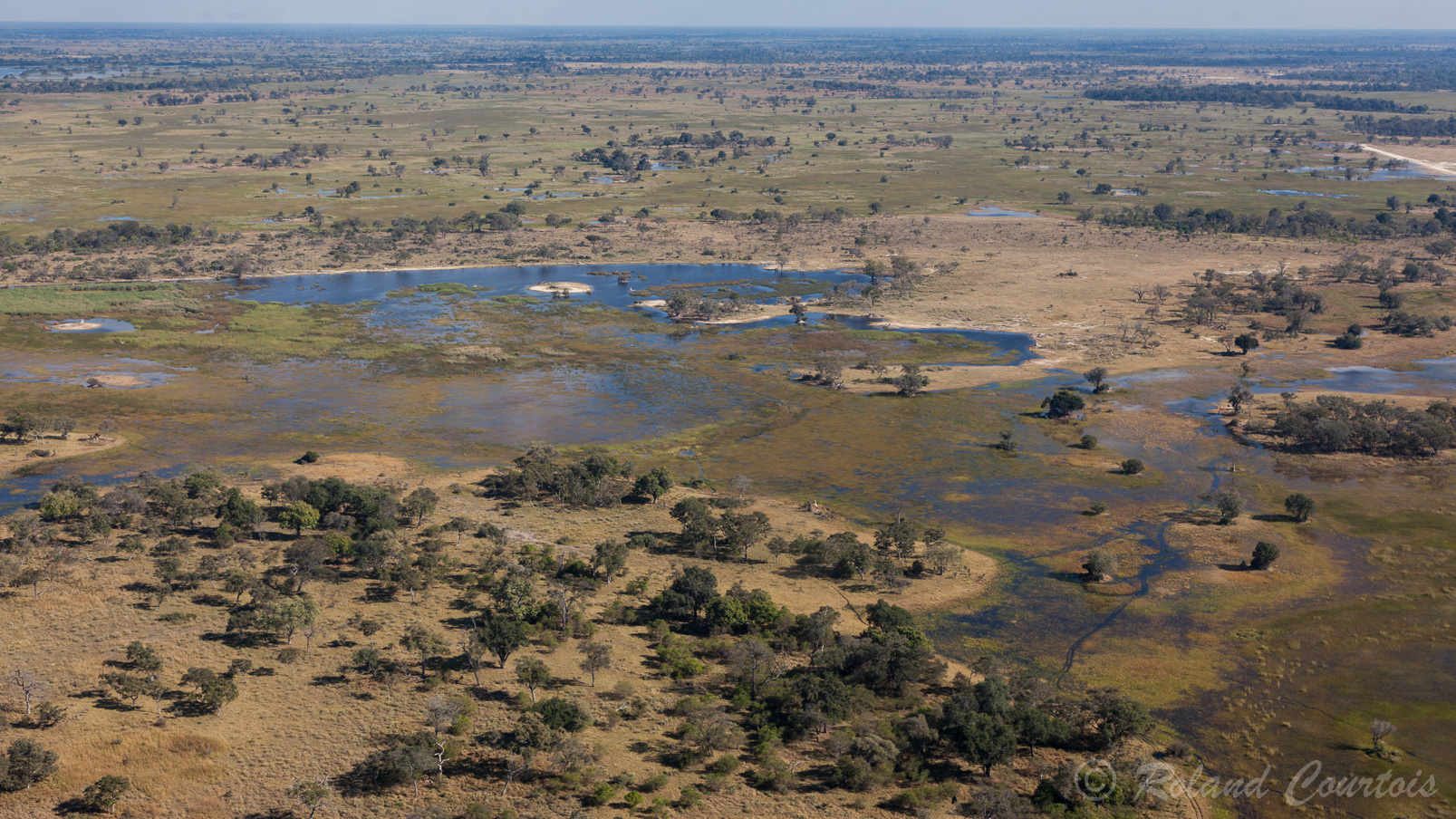 Le Delta de l'Okavango vu du ciel.