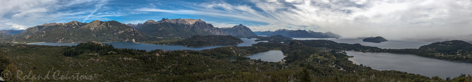 Vue depuis le Cerro Capanario vers les lacs Gutiérrez et Nahuel Huapi