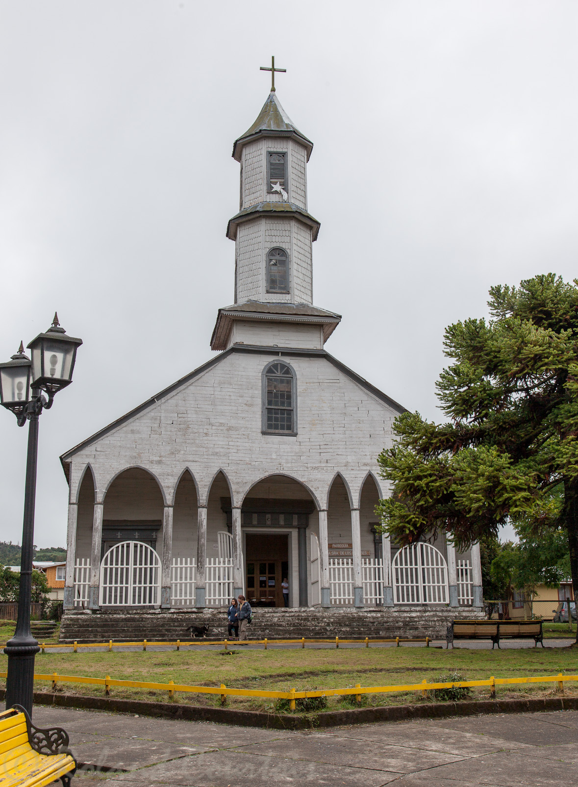 Notre dame des douleurs, l'église du centre de Dalcahué, classée comme monument national.