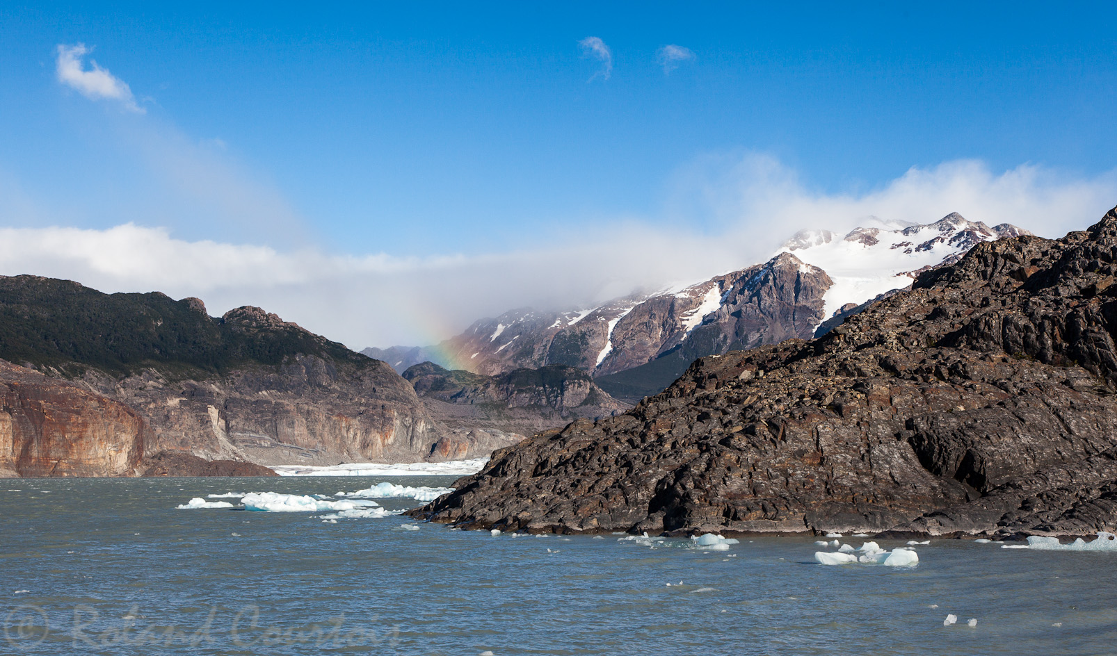 A l'approche de la partie Ouest du glacier Grey.