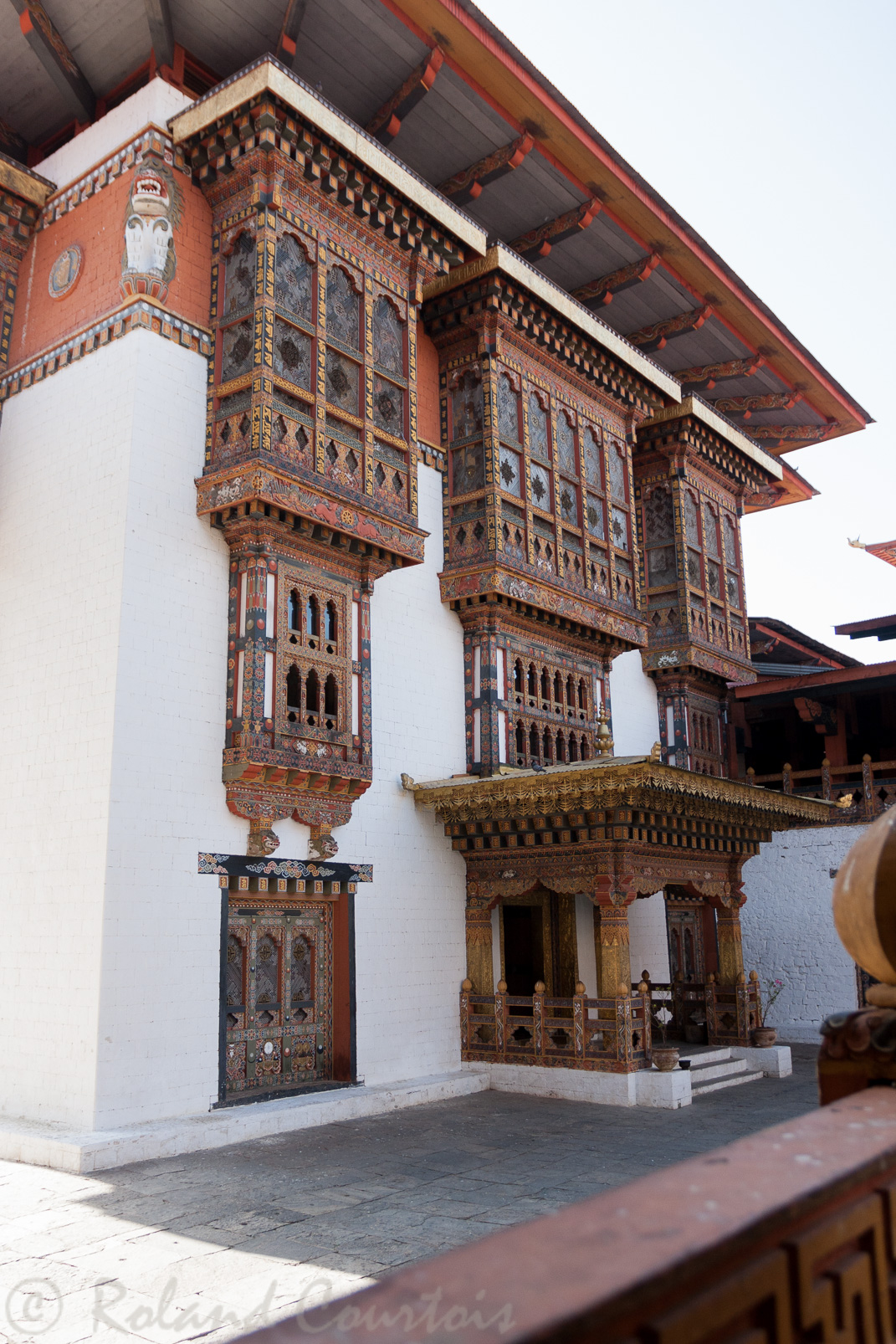 Dzong de Punakha. Détail de la partie religieuse.