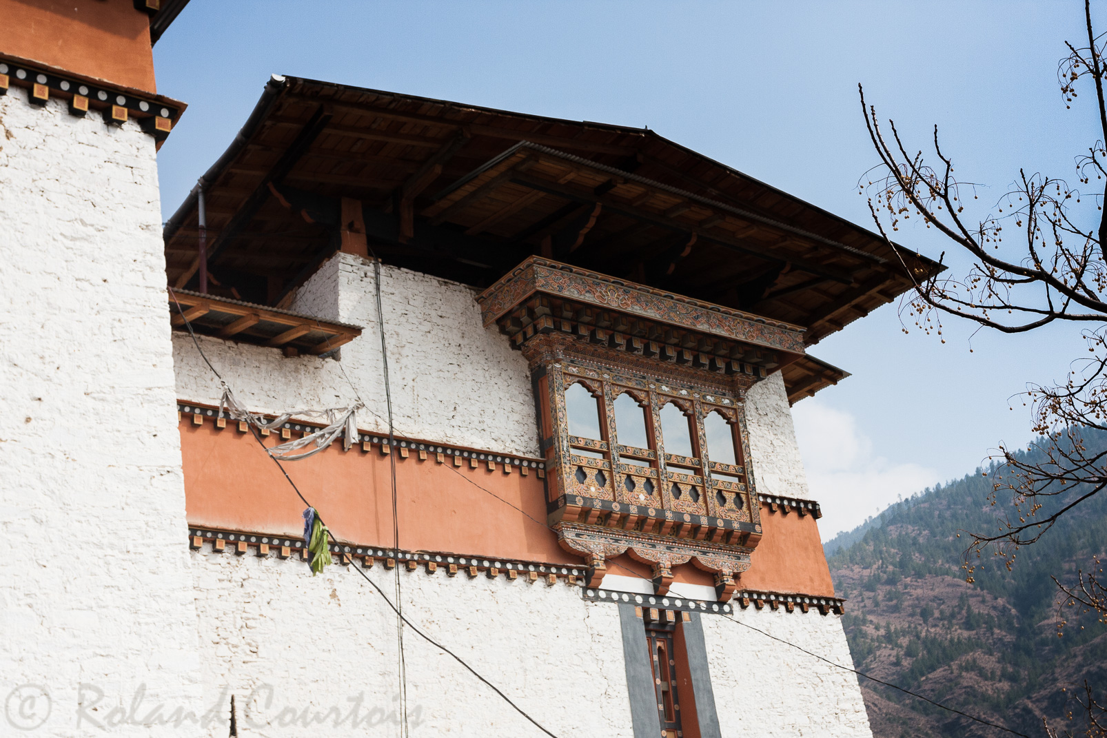 Dzong de Simtokha. Détail d'un encoberllement.