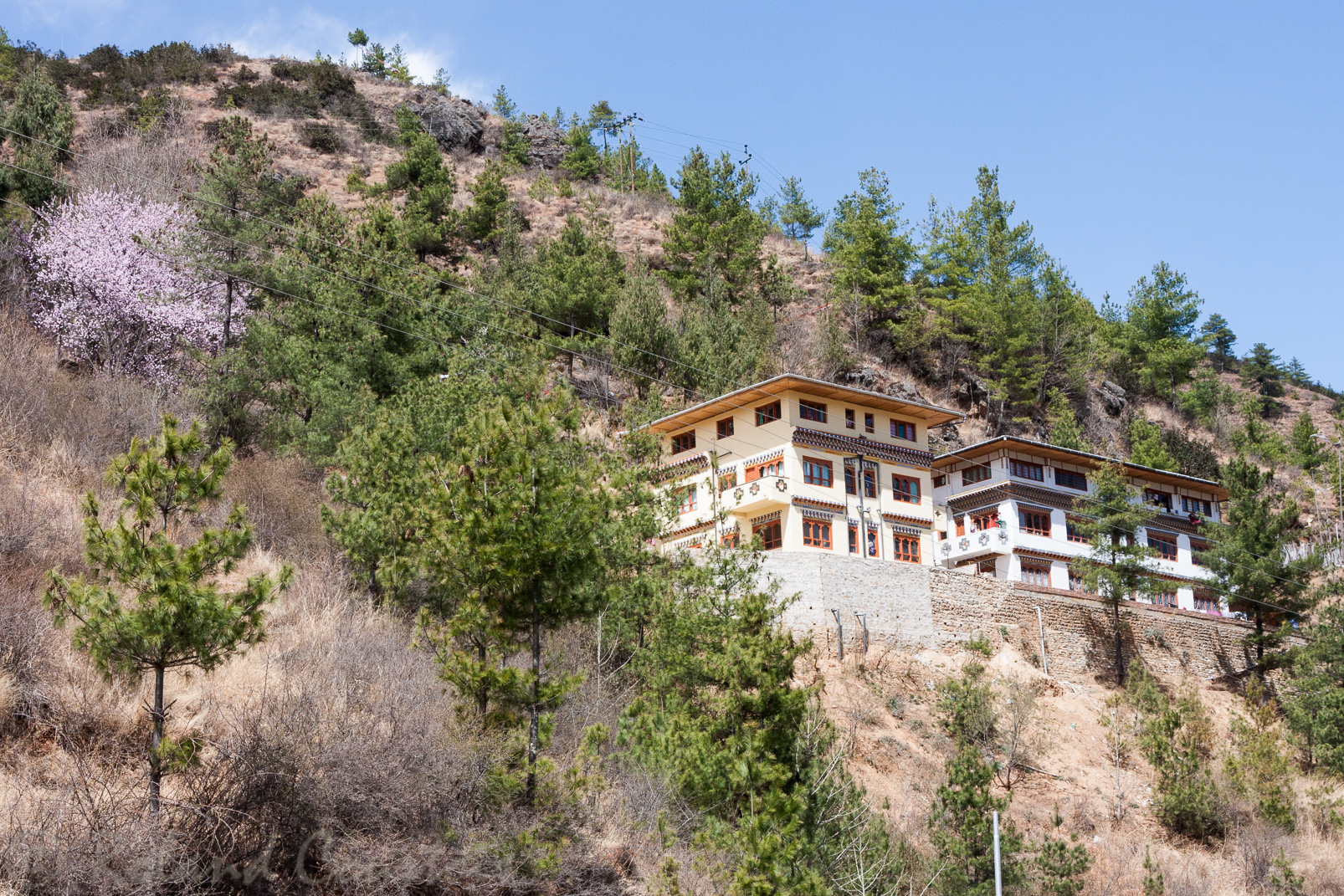 Maisons neuves bhoutanaises toujours décorées à l'ancienne.