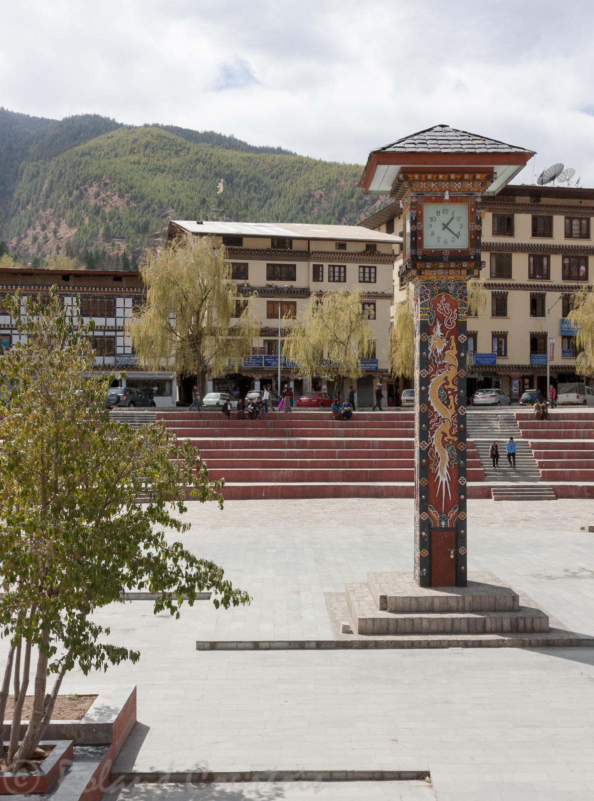 Place de l'horloge au centre de Thimphu