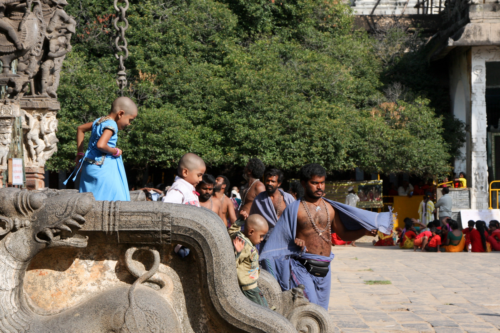 Temple de Varadaraja. Pélerins
