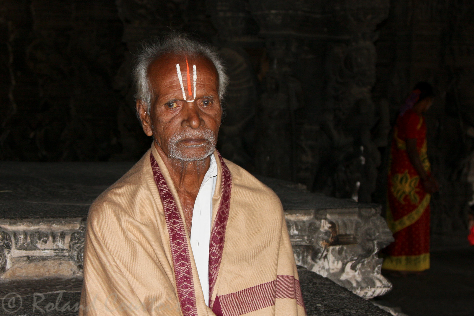 Temple de Varadaraja. Prêtre et gardien du temple.