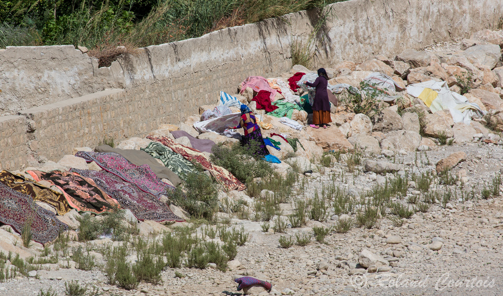 Sur les rives du Band-i Shapur, la lessive sèche au soleil.