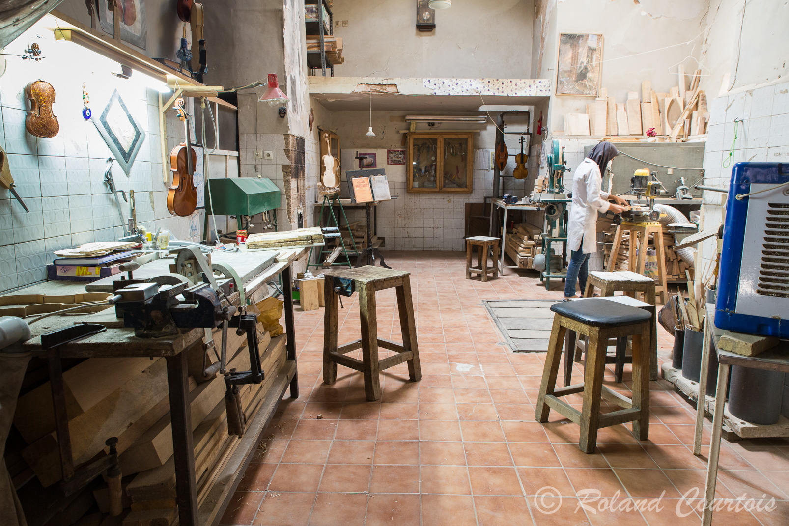 Atelier d'un luthier.