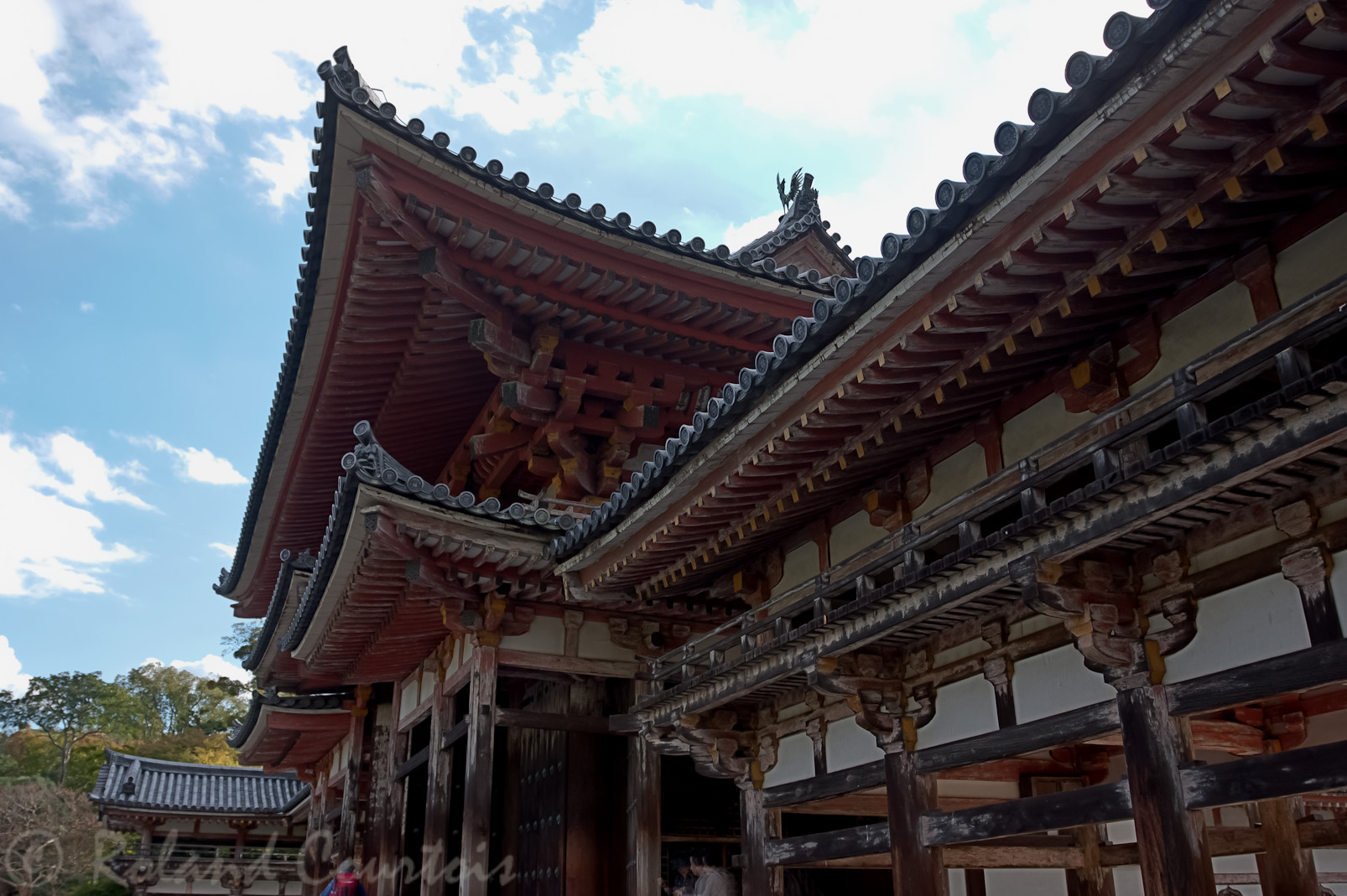 Temple Byodoin. détail des toitures.