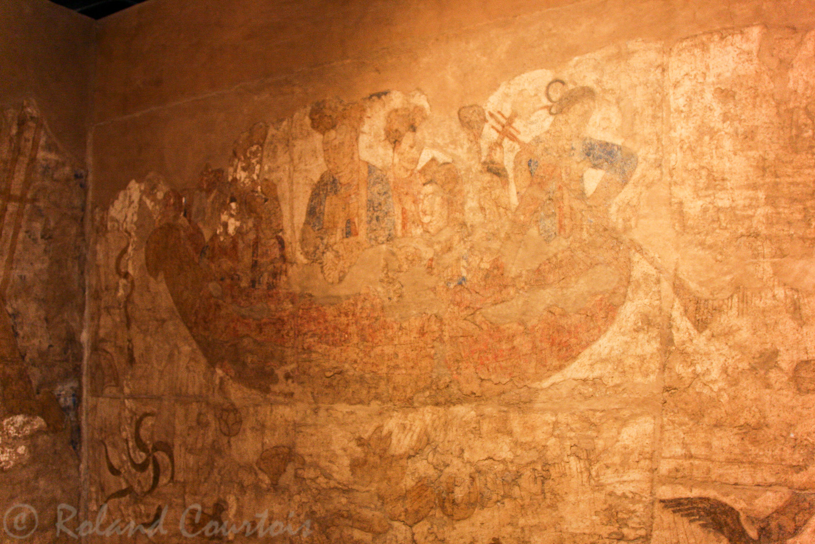 Musée d'Afrasiab: des fresques représentant le récit épique de la splendeur régnant à la cour.