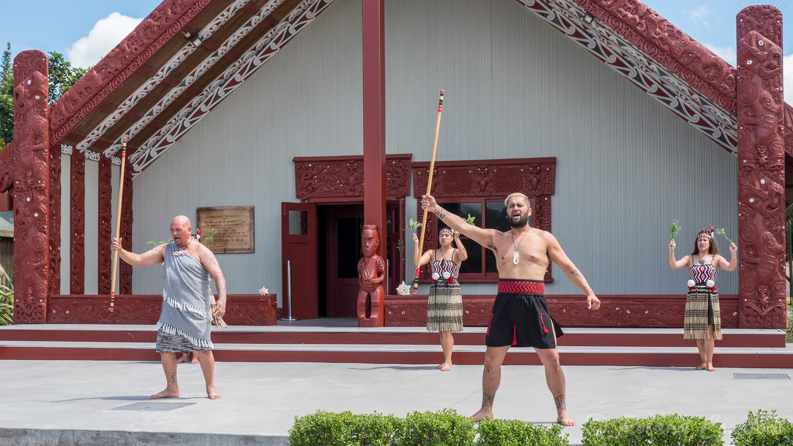 ...un spectacle maori témoigne de leur culture ....
