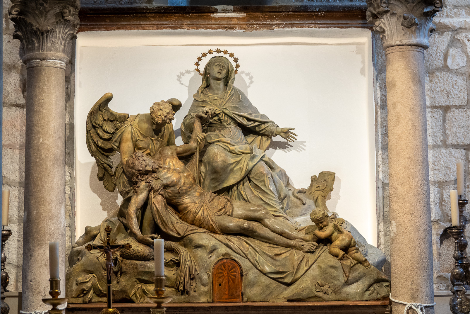 Pieta baroque, oeuvre du sculpteur autrichien, Georges Raphael Donner (XVIIIè s.)